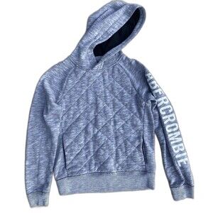 ABERCROMBIE Kids Hoodie Quilted Pullover Sweatshirt Boys 11/12 Gray